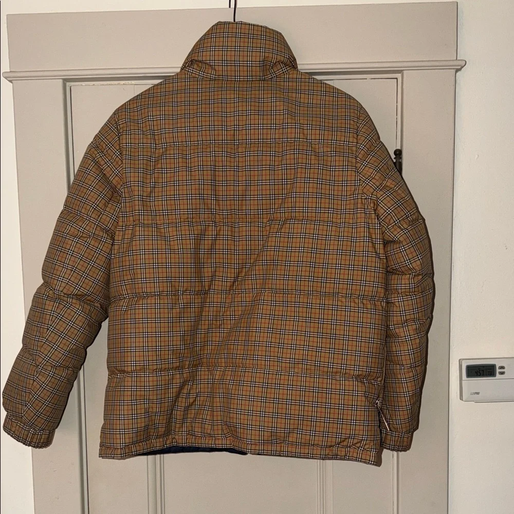 Burberry Tan Plaid Quilted Puffer Jacket - Picture 2 of 4